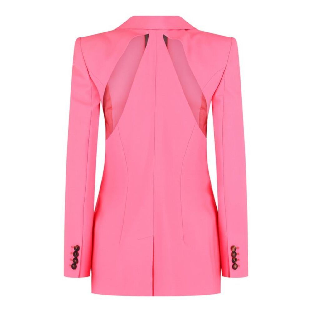 Alexander McQueen Slashed Single-Breasted Blazer Pink Womens - Picture 2 of 4